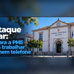 Ciberataque em Ovar: fachada da Câmara Municipal de Ovar e os 5 passos para a PME