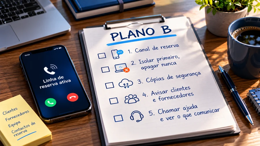 Lista de plano B com 5 passos para a PME continuar a trabalhar depois de um ciberataque
