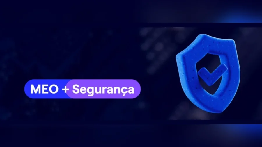 Banner MEO + Segurança, com um escudo azul com um visto, da Oferta SAFE da MEO Empresas