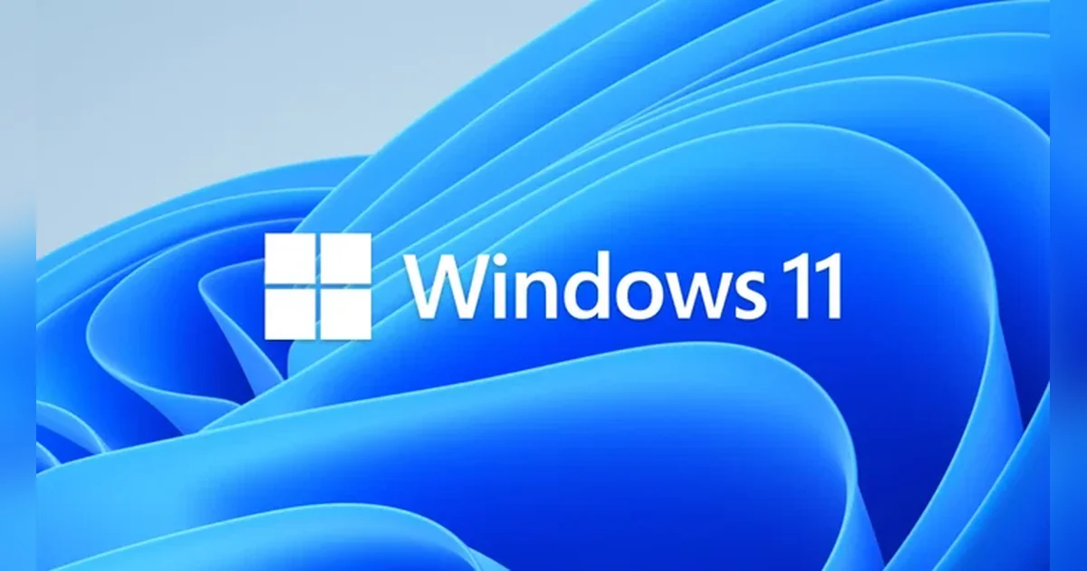 Logótipo do Windows 11 sobre um fundo azul